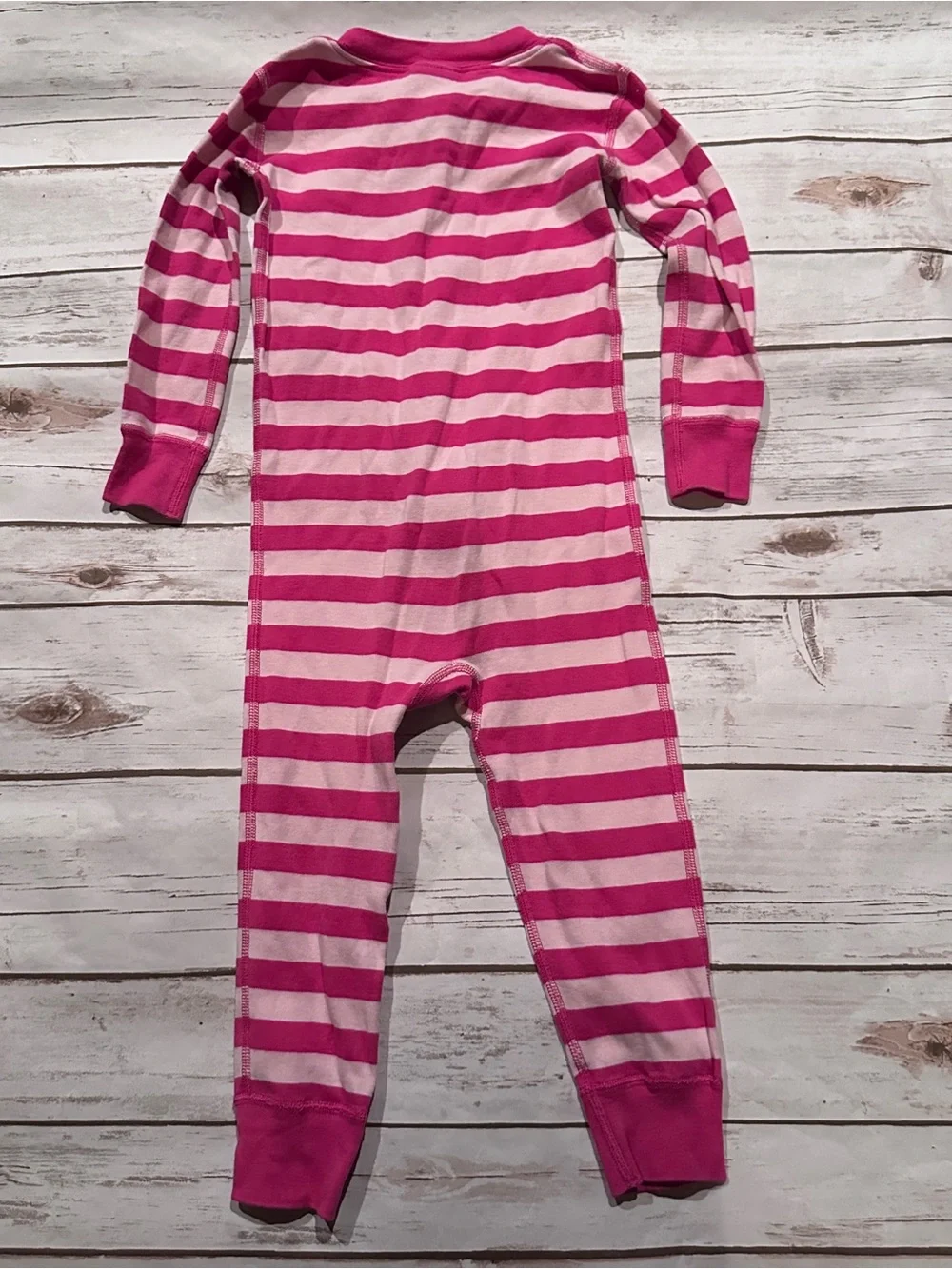 Hanna Andersson pink striped sleeper 90 fair stains
